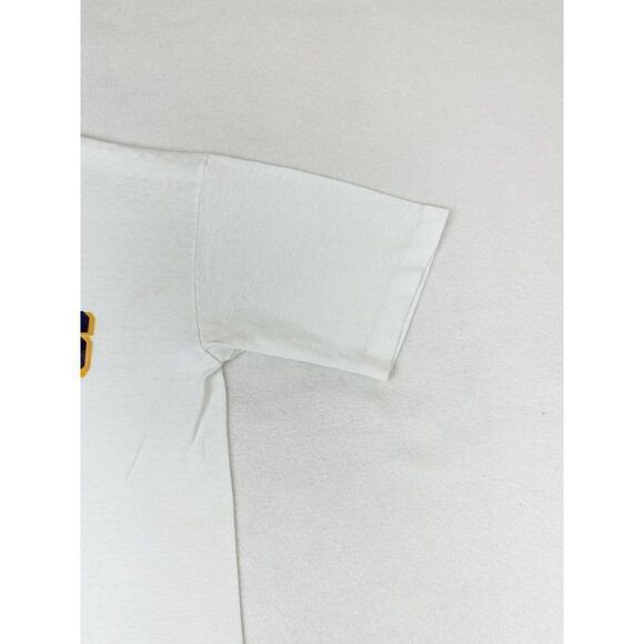 Vintage 1990 Bridgeport Basketball T-Shirt White Medium State Champs Single Sti - Picture 5 of 12